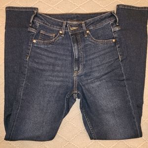 H&M High Waist Ankle Length Denim Blue Curvy Jeggings / US Size 4 EUR 36
